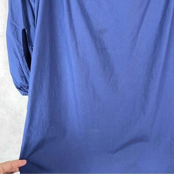 Ottod'ame Blue Cotton Tie Sleeve Blue Off The Shoulder Dress Women's Size US 2 - Picture 8 of 11